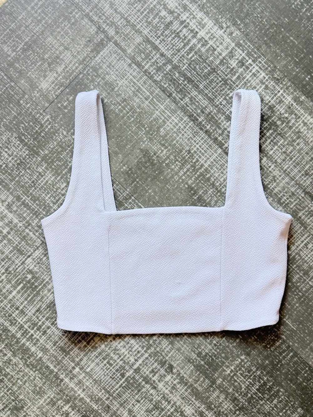 EUC Bar III White Square Neck Cropped Tank